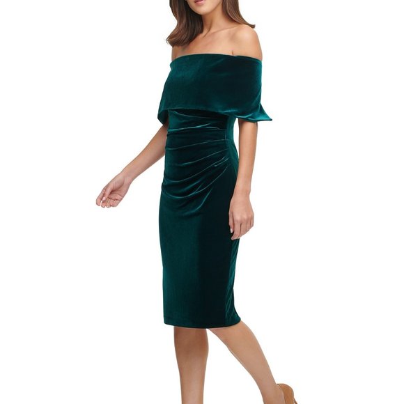 Vince Camuto Velvet Off-The-Shoulder Dress - Picture 1 of 3
